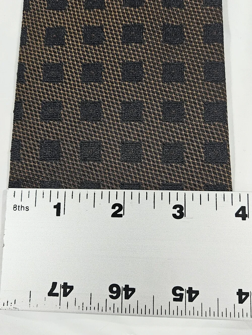 Today's Man Silk Necktie Bronze Black Geometric Square Pattern Made in Italy NWT